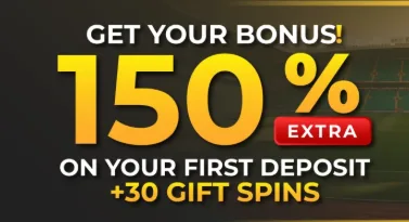 Banner del bono de bienvenida deportivo de MiCasino: 150% y 30 giros gratis