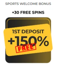 Tarjeta del bono de bienvenida deportivo de MiCasino con 150% y 30 giros gratis