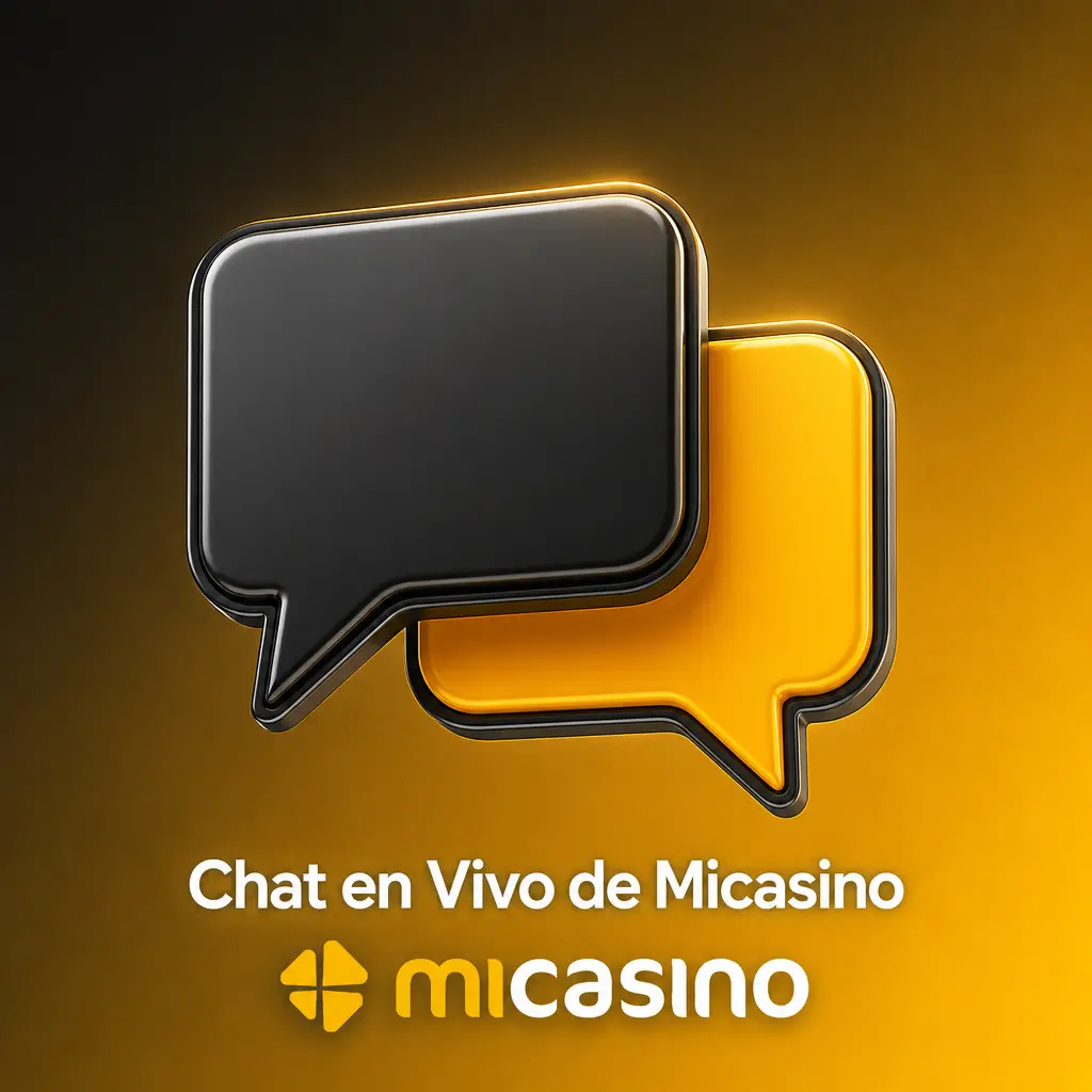 Icono de chat en vivo de Micasino disponible las 24 horas para resolver dudas de bonos, pagos y cuenta en español